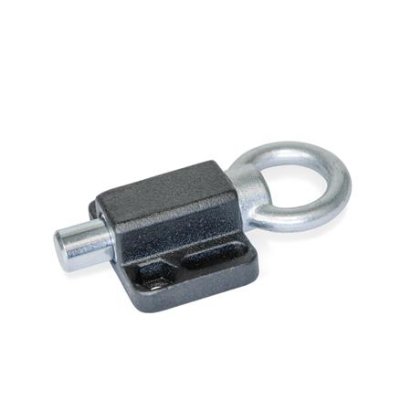 GN 722.6 Rastbolzen, Stahl, mit Anschraubflansch, ohne Rastsperre