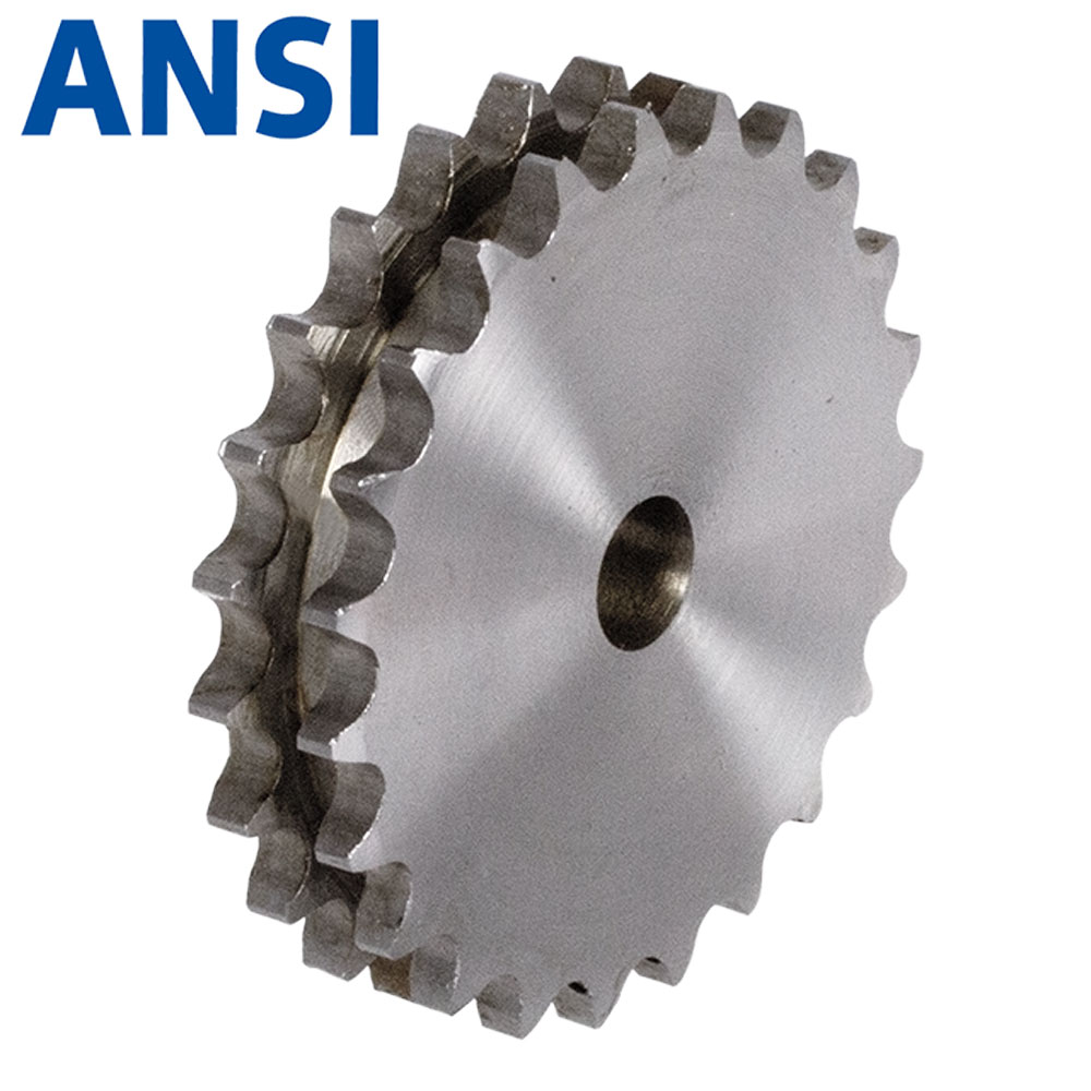 Zweifach-Kettenradscheiben ZRL, Stahl, ohne Nabe, vorgebohrt, ANSI (ASA, ex DIN 8188)