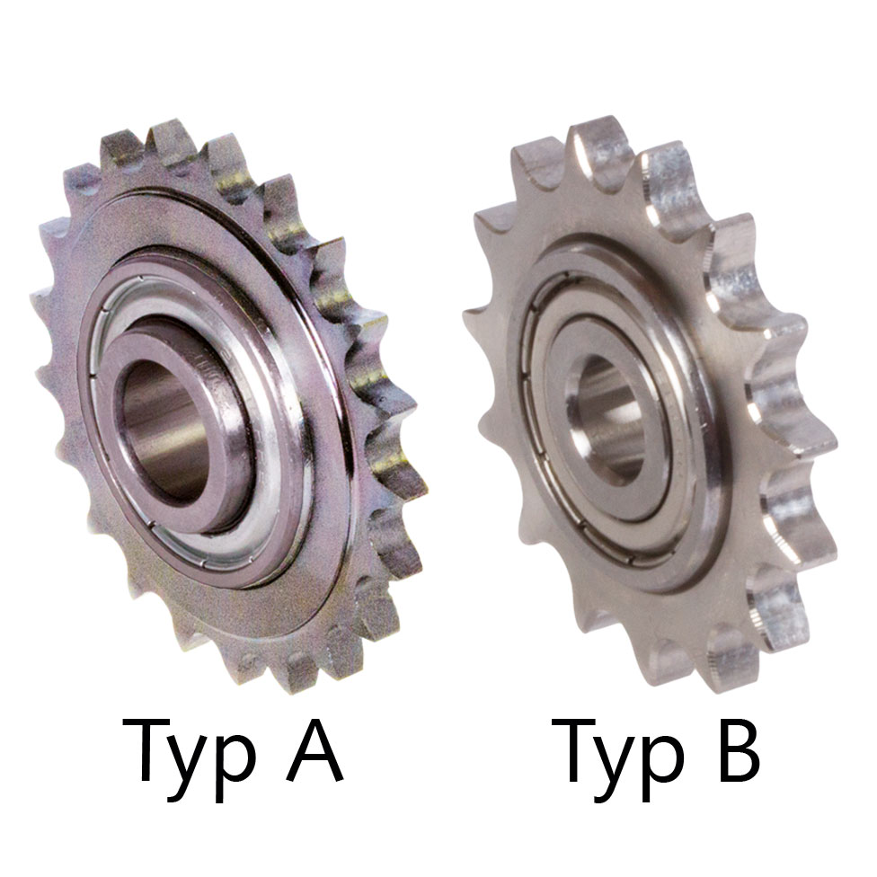 Kettenspannräder KSP-R mit Kugellager, rostfrei B-1
