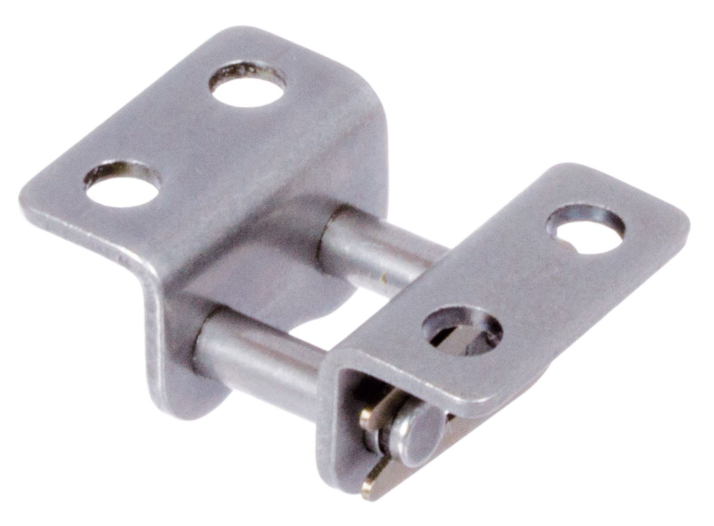 Federverschlussglieder mit Winkellaschen K2, breite Form, zweiseitig, Edelstahl