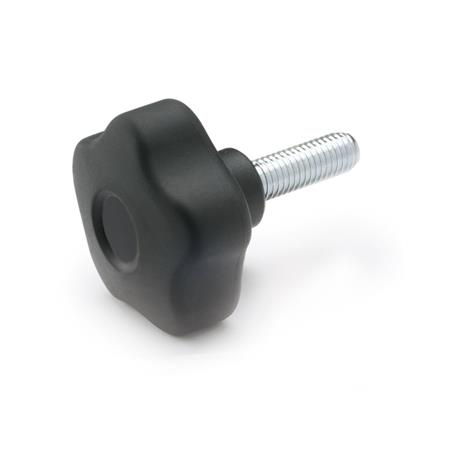 GN 5337.6 Sterngriffschrauben, Kunststoff, Gewindestift Stahl, Softline