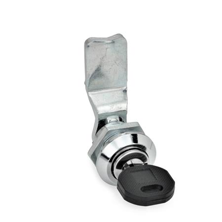 GN 115 Verriegelungen, Zink-Druckguss, abschließbar, Gehäusebund verchromt