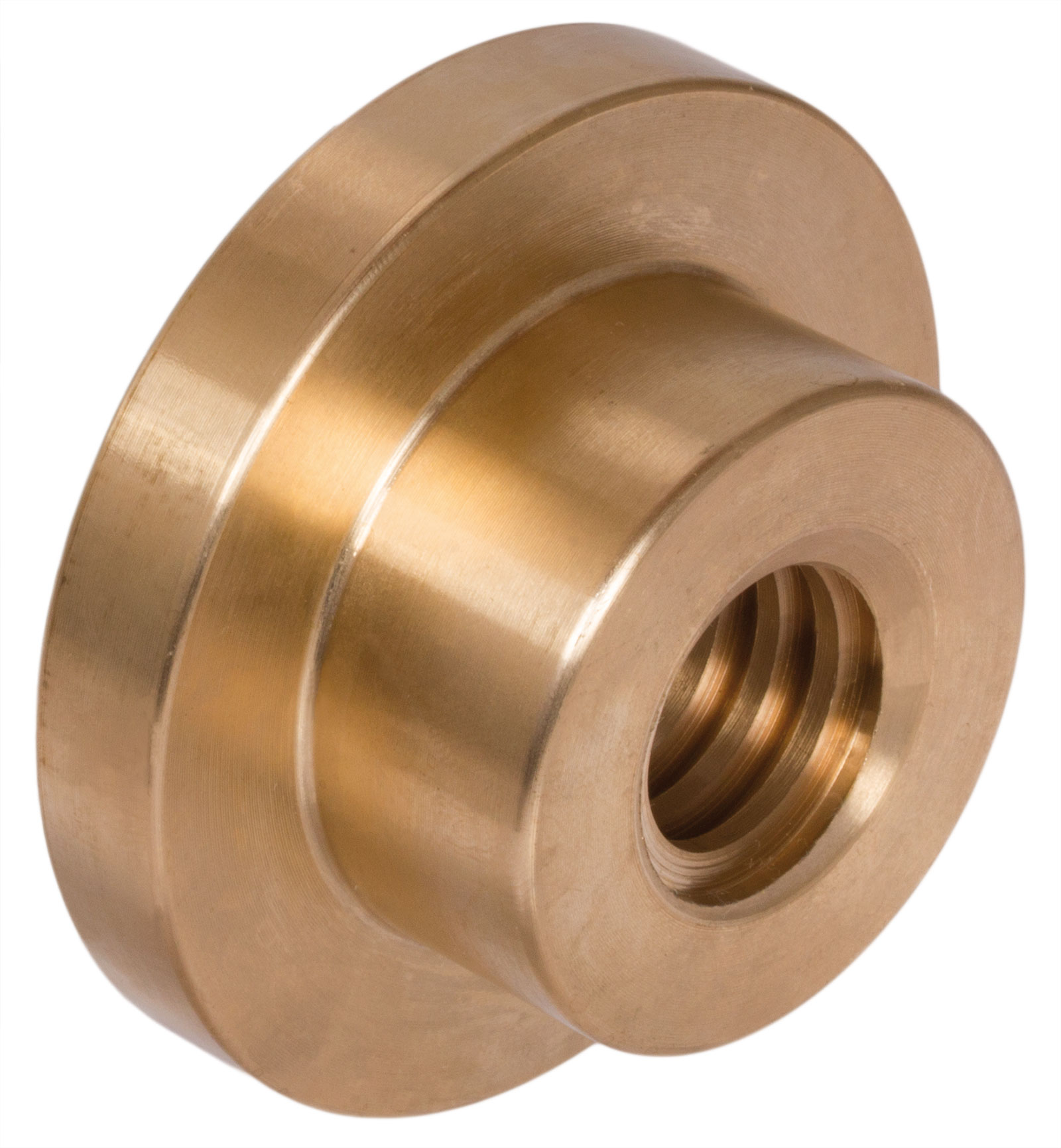 Flanschmuttern mit Trapezgewinde, eingängig links, Rotguss