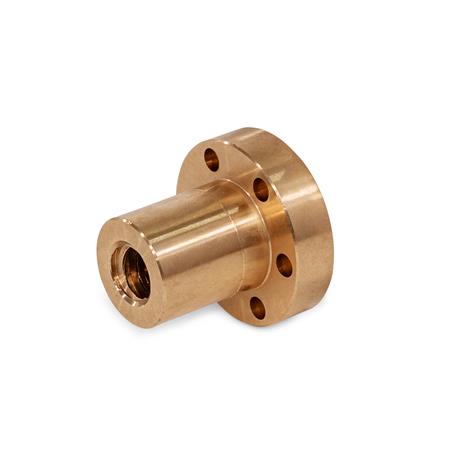 GN 103.1 Trapezgewindemuttern, Rotguss, ein- und mehrgängig, mit Flansch