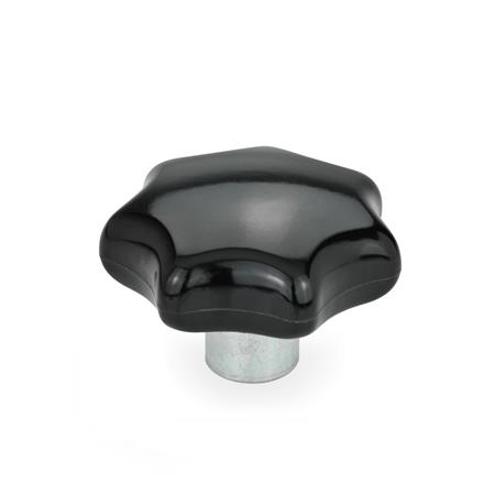 GN 6336.1 Sterngriffe, Duroplast, mit vorstehendem Stahl-Bund