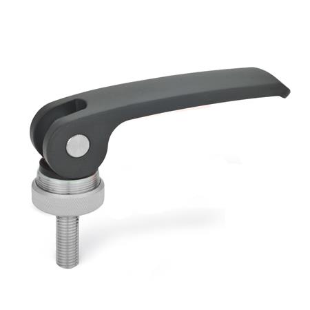 GN 927.4 Exzenterspanner, Hebel Zink-Druckguss, mit Edelstahl-Schraube