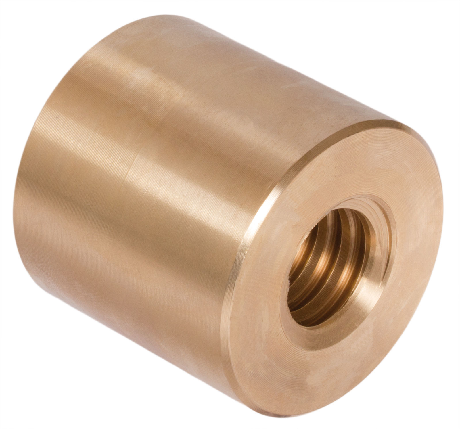 Runde Muttern mit Trapezgewinde, eingängig links, Rotguss