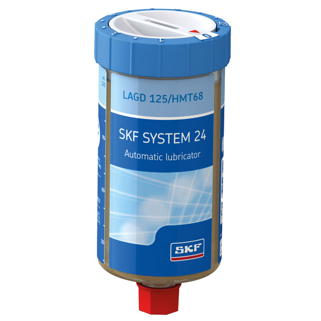 SKF® SYSTEM 24 LAGD 125/HMT68 mit Kettenöl, gasbetriebener Einpunkt-Schmierstoffgeber