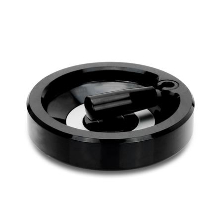 GN 520.4 Umleggriff-Handräder, Kunststoff, Buchse / Umlegmechanik Stahl