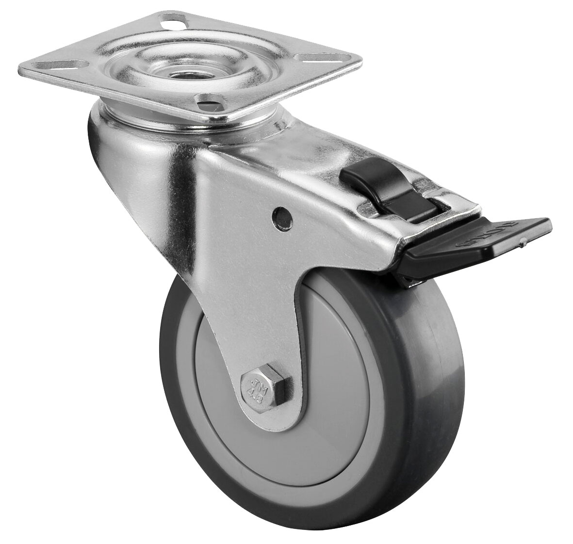 Apparaterollen, Lenkrollen mit Feststeller und Lochplatte, leichte Ausführung