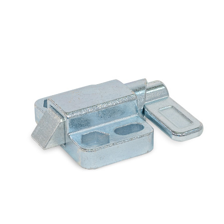 GN 724.3 Federriegel, Stahl / Edelstahl, mit Anlaufschräge, mit Anschraubflansch