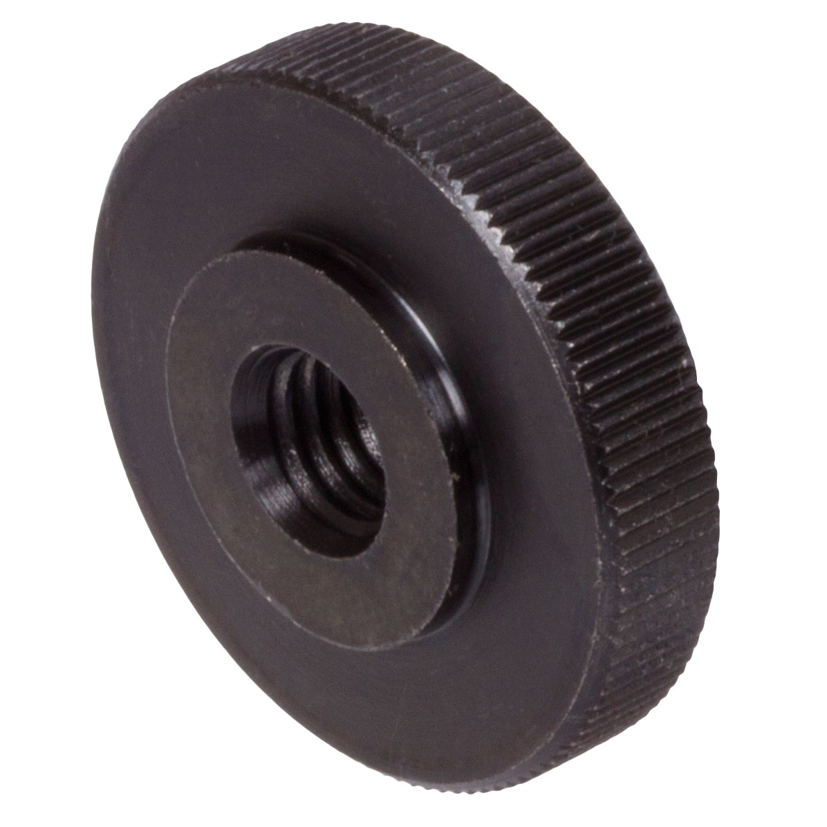 Flache Rändelmuttern DIN 467, Stahl brüniert