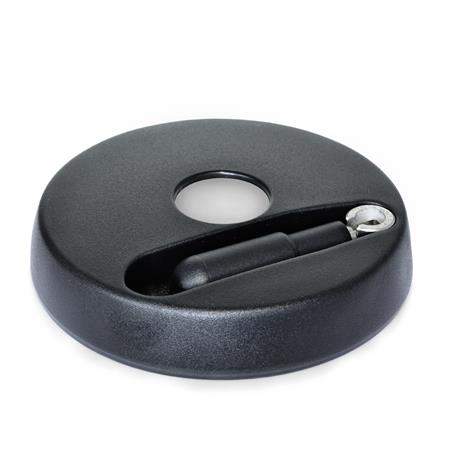 GN 521.6 Umleggriff-Handräder, Kunststoff, Buchse / Umlegmechanik Edelstahl