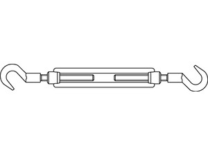 DIN 1480 Stahl SP-HH galvanisch verzinkt Spannschlösser geschmiedet, offene Form, mit 2 Haken