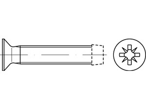 DIN 7500 Stahl Form M-Z galvanisch verzinkt Gewindefurchende Schrauben, KS -Z metr. Gewinde, Senkkopf nach DIN 965