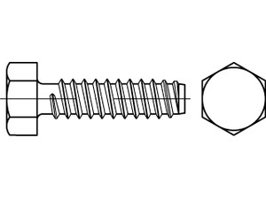 ISO 1479 Stahl, geh. Form F galvanisch verzinkt Sechskant-Blechschrauben, F = mit Zapfen