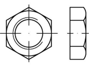 DIN 80705 Flache Muttern mit kleinen Schlüsselweiten