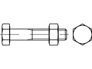 ISO 4014 Mu 8.8 SB feuerverzinkt SB-Schrauben-Garnituren EN 15048, mit Sechskantmutter ISO 4032