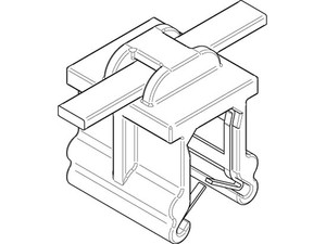 Artikel 82523 PA66HS EdgeCl. O-Q schwarz Kantenbefestigungsbinder 2-teilig, für Kantenbreite 3-6mm, Aufn. oben-quer
