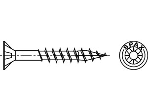 Artikel 88094 Stahl SPAX Seko-Z-Tg Oberfläche WIROX SPAX Universalschrauben mit Spitze, SPAX MULTI-Senkkopf, Pozidriv-KS, Tg