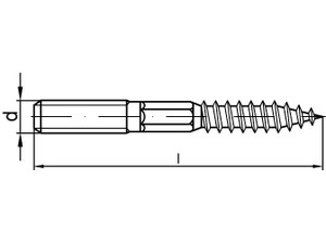Artikel 88149 A 2 Typ 23 E Stockschrauben mit metrischem und Holzschraubengewinde