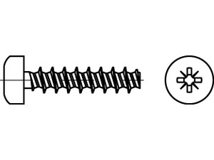 Artikel 88200 Stahl geh. RST-Z galvanisch verzinkt Gewindefurchende Schrauben f. Kunststoff LIKO, Pozidriv-KS