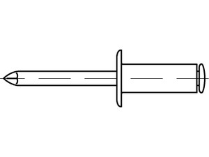 Artikel 88417 Blindnieten, FLAKO, Al.-Leg./Stahl Zn, offen, lackiert