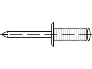 Artikel 88419 Blindnieten gerillt, FLAKO, Al.-Leg./Stahl Zn, offen