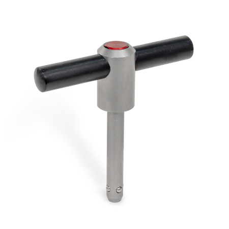 GN 1131 Kugeltragbolzen, Edelstahl, selbstsichernd, mit T-Griff