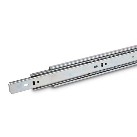 GN 1418 Teleskopschienen, mit Vollauszug und „Push to Open“ - Betätigung, Belastbarkeit bis 430 N