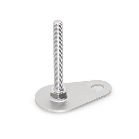 GN 45 Stellfüße, Edelstahl 1.4404 (A4), mit Befestigungslasche, Tropfenform