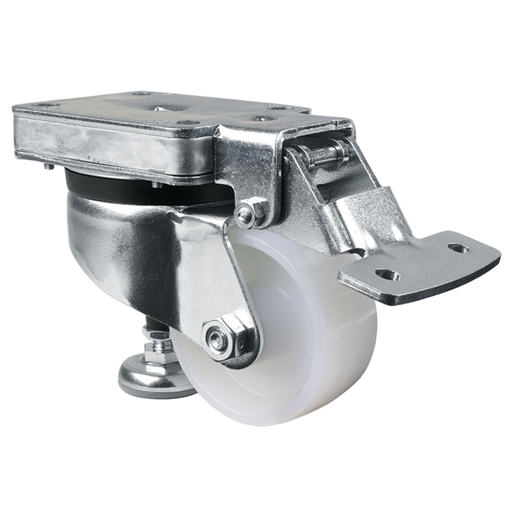 Premium-Heberollen mit Lochplatte, mit ortsfestem Hebel, Lauffläche Kunststoff