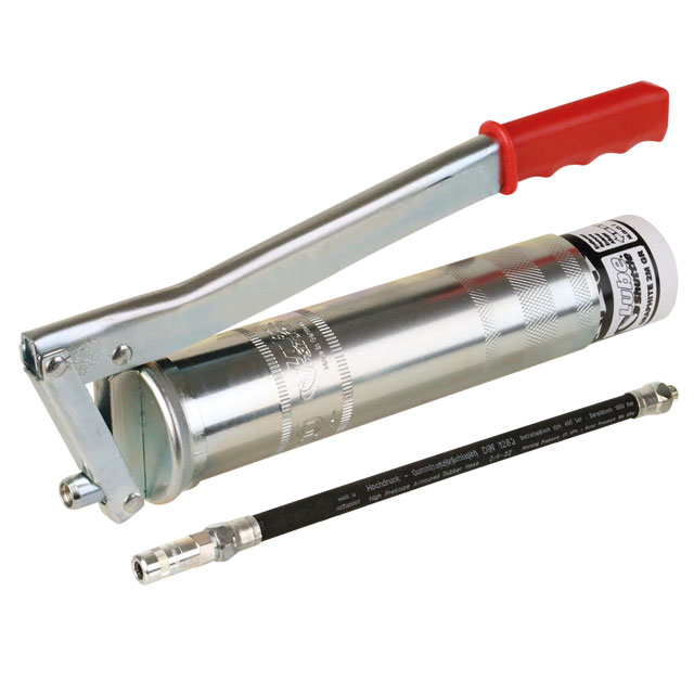 Handhebel-Fettpresse mit Lube-Shuttle® System, Anschlussgewinde M10x1, mit Schlauch