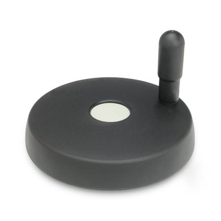 GN 521 Scheibenhandräder, Kunststoff, Buchse / Griffachse Stahl