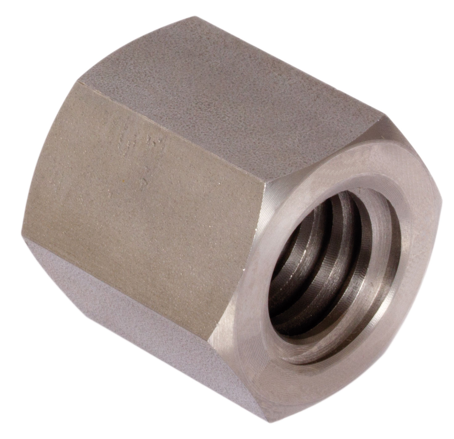 Sechskantmuttern mit Trapezgewinde, eingängig links, Edelstahl