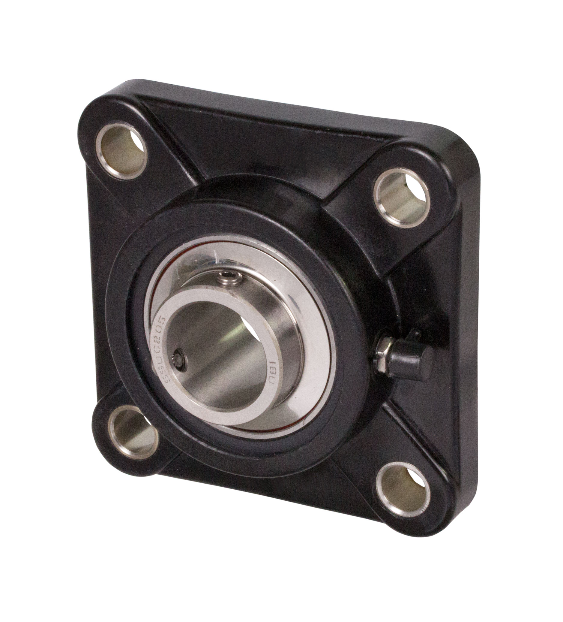 Kugel-Flanschlager TUCF, Kunststoff schwarz mit Edelstahllager