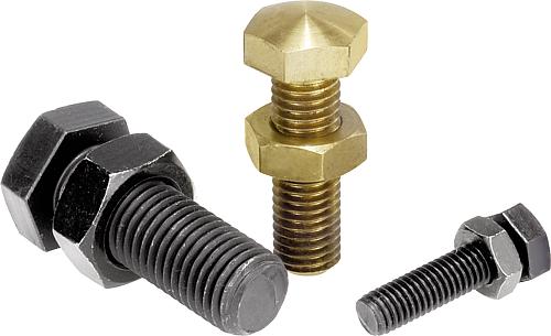 Auflagebolzen Stahl oder Messing, Kopf abgerundet