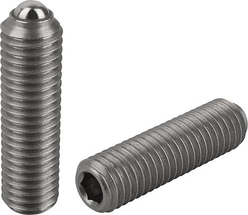 Federnde Druckstücke mit Innensechskant und Kug...