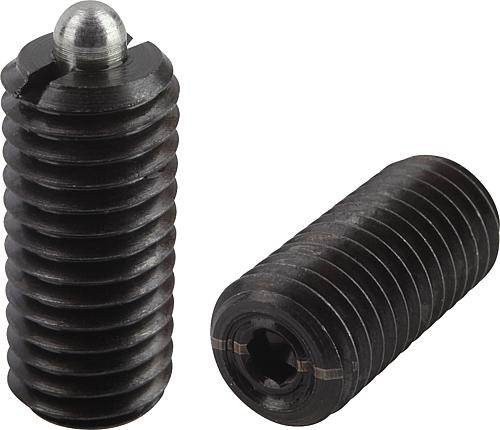 Federnde Druckstücke mit Innensechskant und Dru...