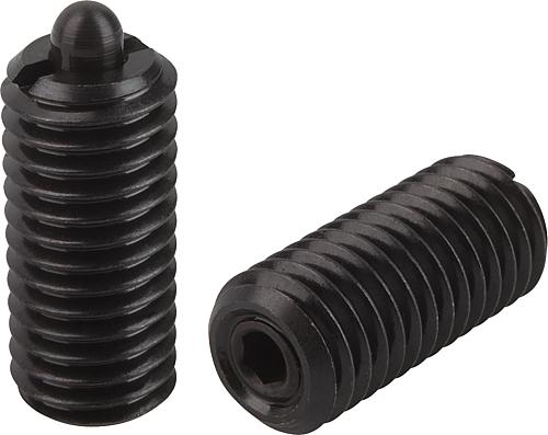 Federnde Druckstücke mit Innensechskant und Dru...