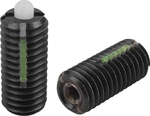 Federnde Druckstücke mit Innensechskant und Dru...