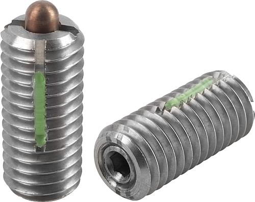 Federnde Druckstücke mit Innensechskant und Dru...