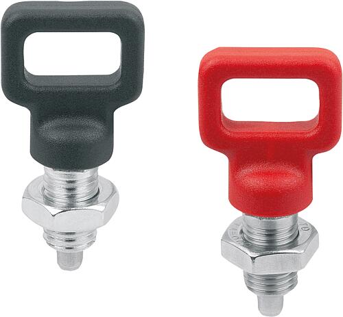 Arretierbolzen Stahl oder Edelstahl, mit Kunsts...