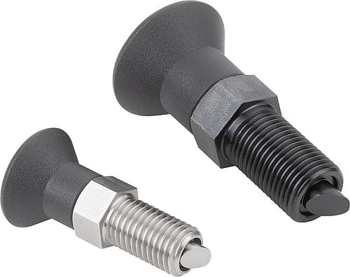 Arretierbolzen Stahl oder Edelstahl mit Kunstst...