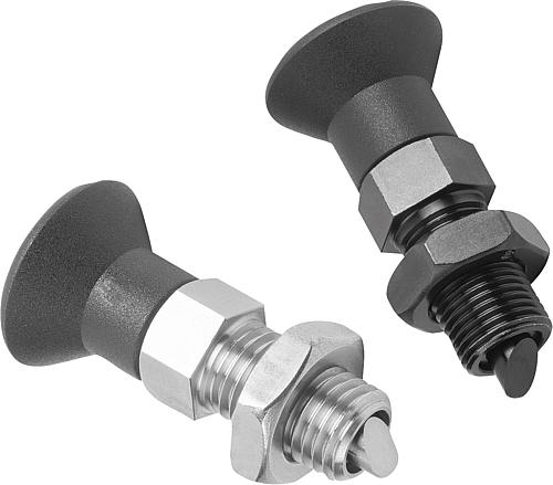 Arretierbolzen Stahl oder Edelstahl mit Kunstst...