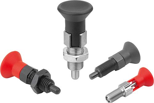 Arretierbolzen Stahl oder Edelstahl mit Kunstst...