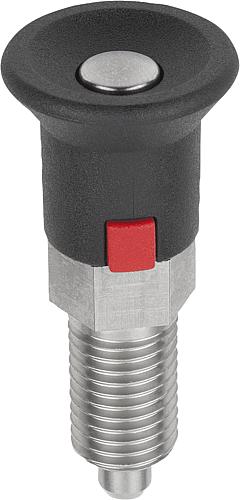 Arretierbolzen Stahl oder Edelstahl mit Kunstst...