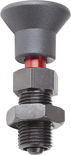 Arretierbolzen Stahl mit Kunststoff-Pilzgriff, ...