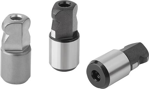 Aufnahmebolzen mit Kugelansatz abgeflacht Form C