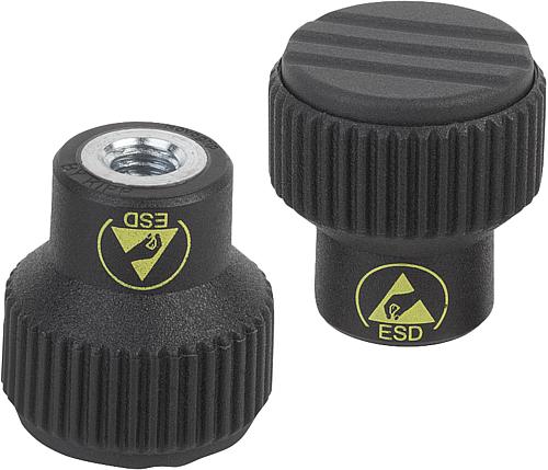 Rändelknöpfe antistatisch mit Innengewinde